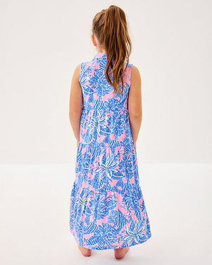 Girls Mini Riegan Maxi Dress Conch Shell Pink Up Scale