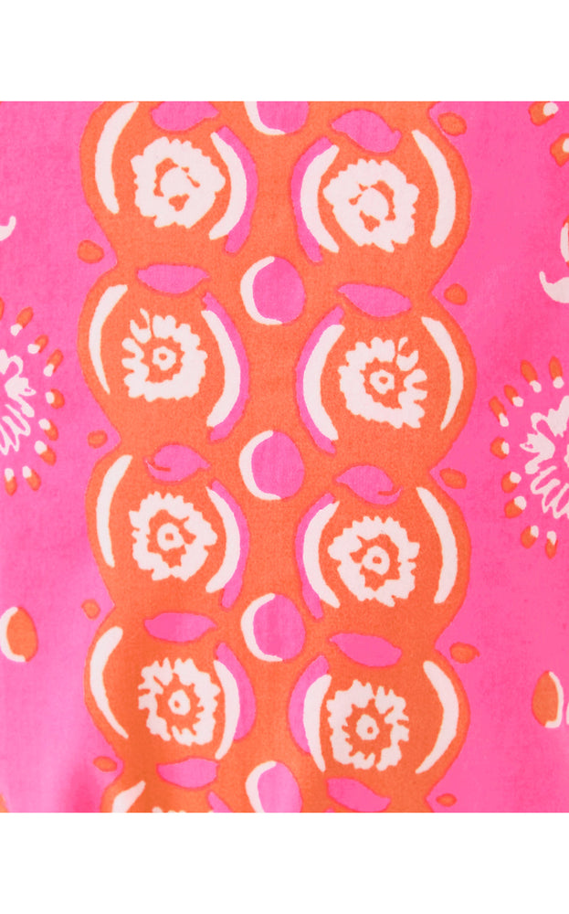 Little Lilly Classic Shift Dress - Sunkissed Pink Breezy Palm Engineered