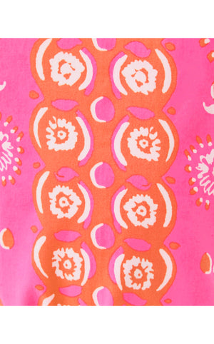 Little Lilly Classic Shift Dress - Sunkissed Pink Breezy Palm Engineered