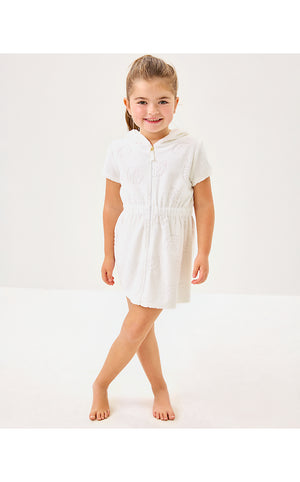 Girls Chaplin Cover-Up - Resort White Beachcomber Shell Jacquard
