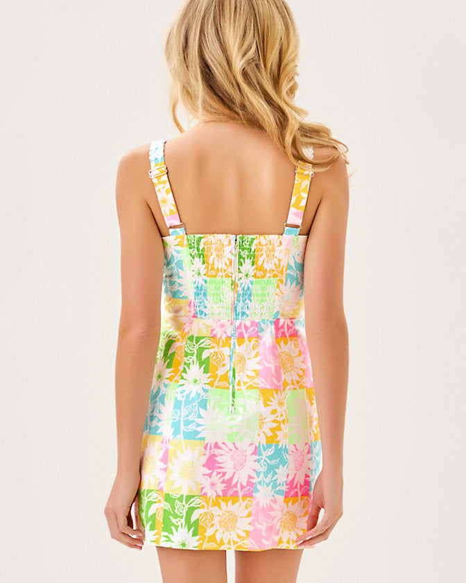 Isleen Skirted Romper - Multi Via Sunny Sunflowers