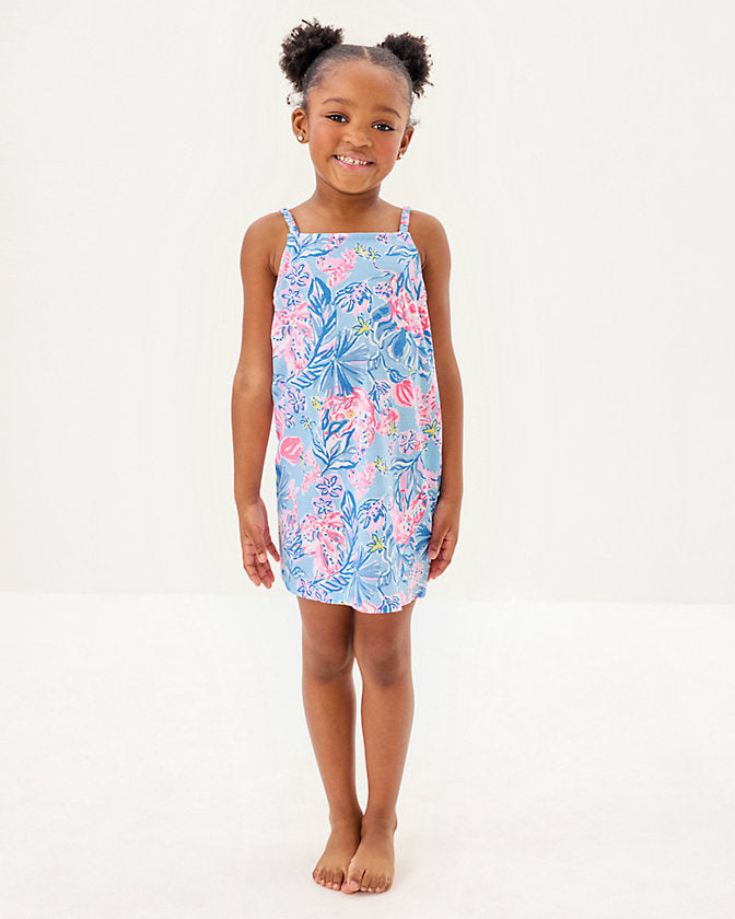 Girls Mini Kyleigh Dress - Multi Elephant Splash