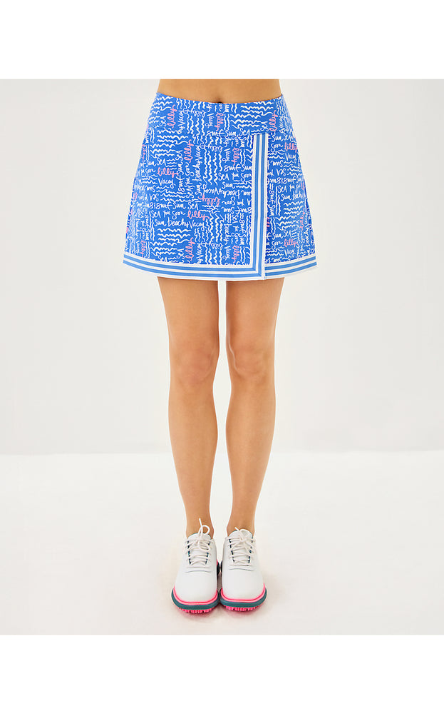 UPF 50+ Luxletic 15" Monica Skort - Sunwashed Blue Seacrets Golf