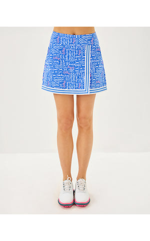 UPF 50+ Luxletic 15" Monica Skort - Sunwashed Blue Seacrets Golf