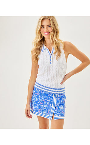 UPF 50+ Luxletic 15" Monica Skort - Sunwashed Blue Seacrets Golf