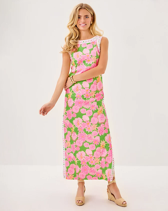 Sadie Maxi Romper - Multi Seaside Garden Overprint
