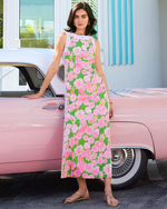 Sadie Maxi Romper - Multi Seaside Garden Overprint