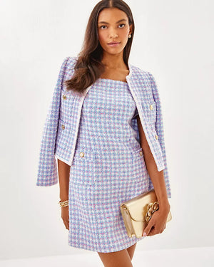 Gwynne Boucle Shift Dress - Bluette - Tidepool Boucle