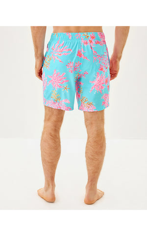 Men's Stuff Del Lago Swim Trunk - Multi Royal Coral