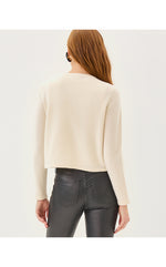 Emmarose Embroidered Cashmere Sweater Set - Coconut  Dahlia Embroidery