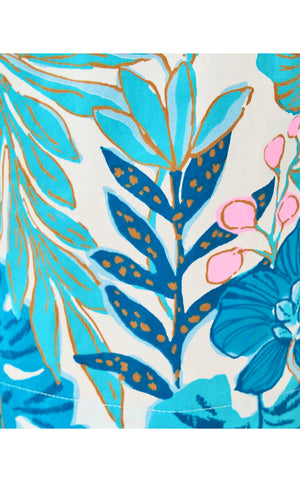 4" Abrianna Woven Pajama Boxer - Breezy Aqua Best Fronds Forever