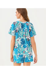 Darcey Woven Pajama Top - Breezy Aqua Best Fronds Forever