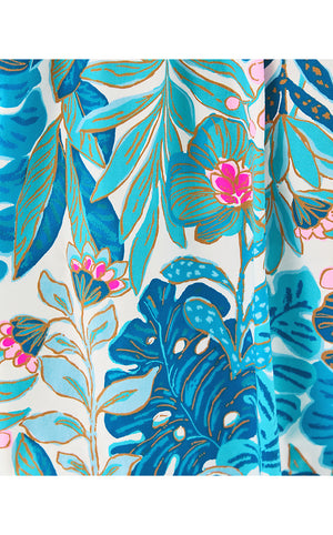 Darcey Woven Pajama Top - Breezy Aqua Best Fronds Forever