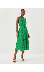 Denise Lace Halter Midi Dress - Kitts Green Sway With Me Scalloped Lace