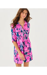 Saralyn Popover Shirtdress - Starlight Navy Once And Floral