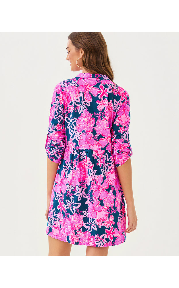 Saralyn Popover Shirtdress - Starlight Navy Once And Floral