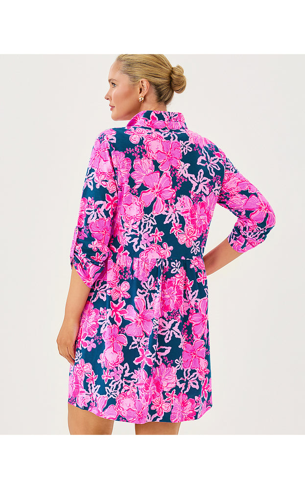 Saralyn Popover Shirtdress - Starlight Navy Once And Floral