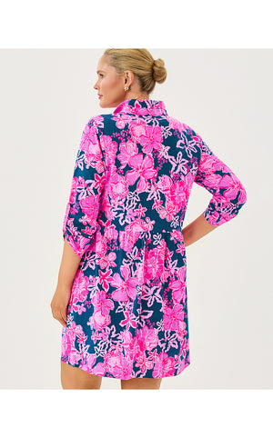 Saralyn Popover Shirtdress - Starlight Navy Once And Floral