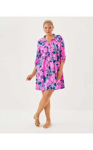 Saralyn Popover Shirtdress - Starlight Navy Once And Floral