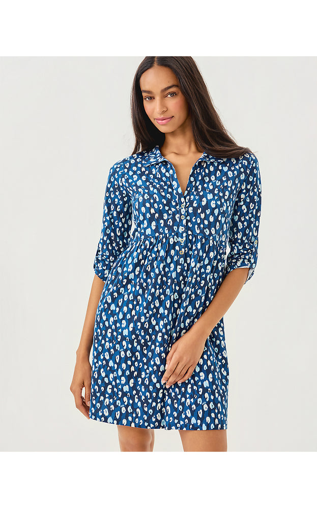 Saralyn Popover Shirtdress - Starlight Navy You're An Animal
