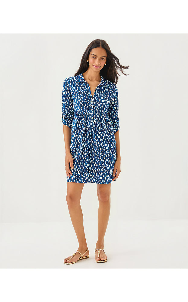 Saralyn Popover Shirtdress - Starlight Navy You're An Animal