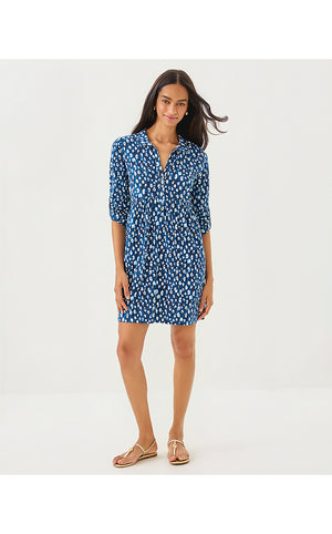 Saralyn Popover Shirtdress - Starlight Navy You're An Animal