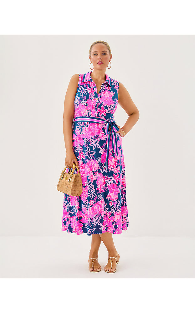 Ryland Midi Shirtdress - Starlight Navy Once and Floral Engineered