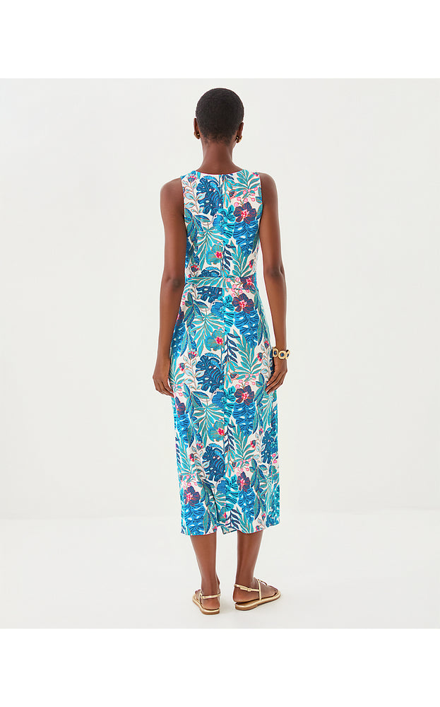 Estela Midi Dress - Breezy Aqua Best Fronds Forever