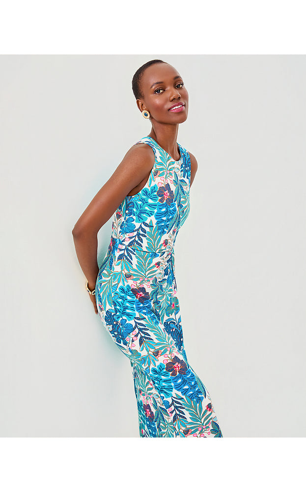 Estela Midi Dress - Breezy Aqua Best Fronds Forever