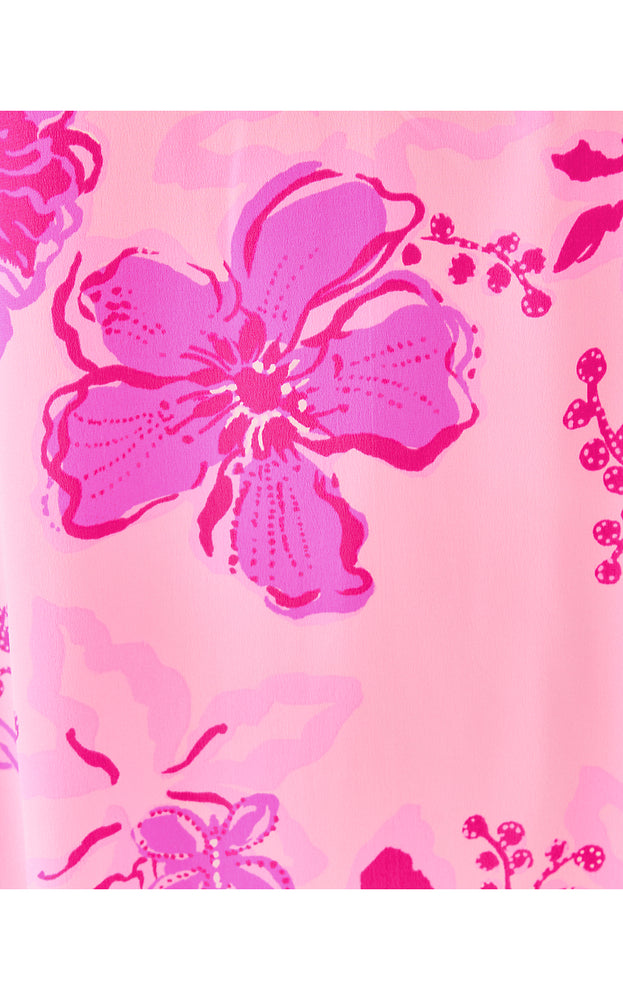 Levy V-Neck Silk Maxi Caftan - Parigi Pink Supporting Squad Engineered Woven
