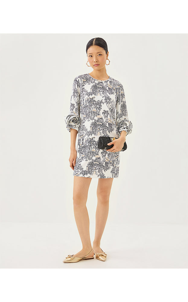 Lu 3/4 Sleeve Dress - Coconut PB Anniversary Toile