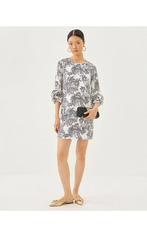 Lu 3/4 Sleeve Dress - Coconut PB Anniversary Toile