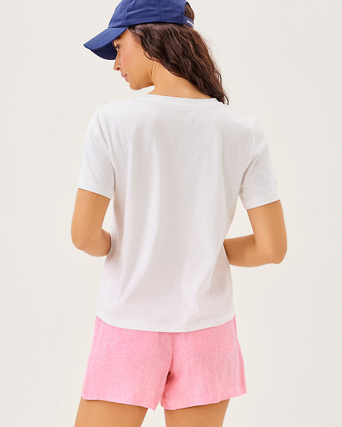 Barreto Knit Top Multi Sun Sea Motifs Graphic