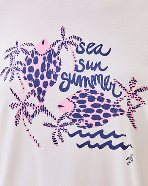 Barreto Knit Top Multi Sun Sea Motifs Graphic
