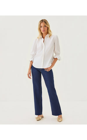 The RicRac 3/4 Sleeve Lilly Shirt - Resort White