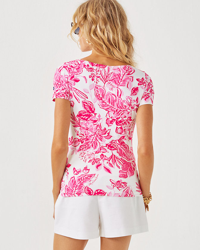 Lilly x Saint James Garde Cote MC Top - Rose Soleil Allover