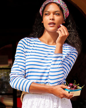 Lilly x Saint James Minquidame Tee - Azure Soleil Stripes