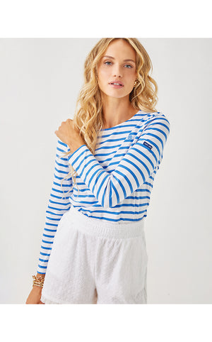 Lilly x Saint James Minquidame Tee - Azure Soleil Stripes