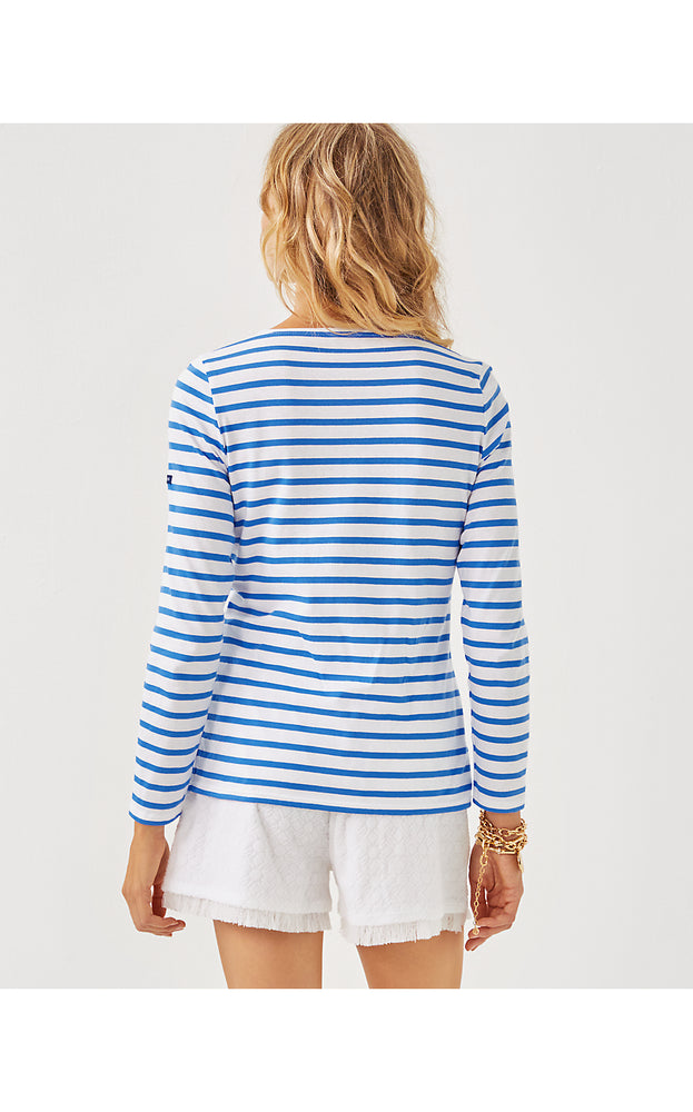 Lilly x Saint James Minquidame Tee - Azure Soleil Stripes