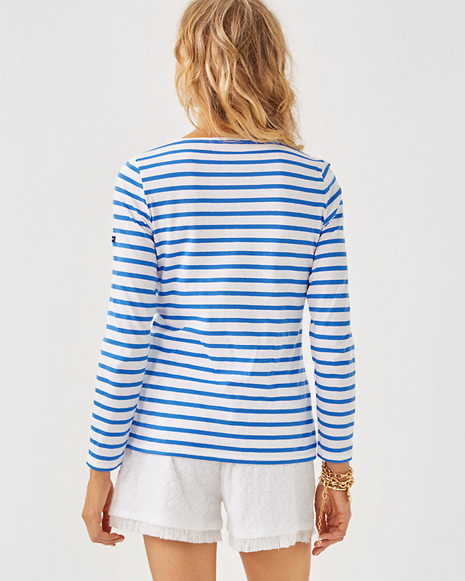 Lilly x Saint James Minquidame Tee - Azure Soleil Stripes