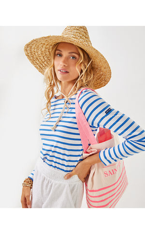 Lilly x Saint James Minquidame Tee - Azure Soleil Stripes