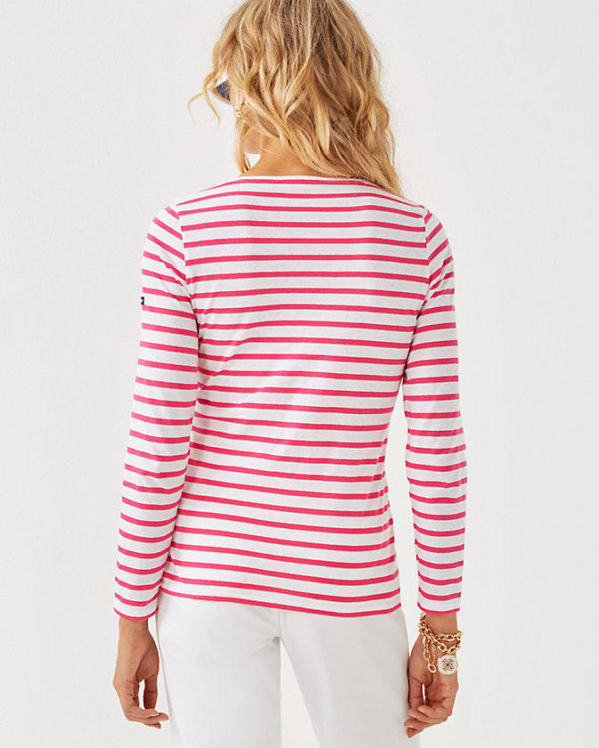 Lilly x Saint James Minquidame Tee - Rose Soleil Stripes