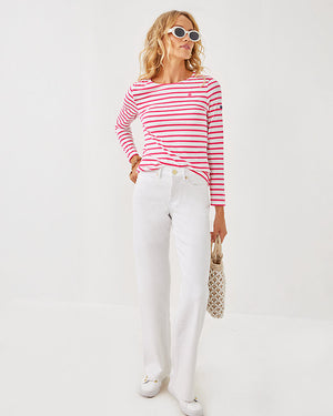 Lilly x Saint James Minquidame Tee - Rose Soleil Stripes