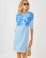 Lilly x Saint James Propriano Dress - Azure Soleil Allover Engineered
