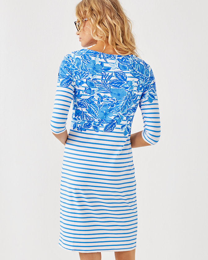 Lilly x Saint James Propriano Dress - Azure Soleil Allover Engineered