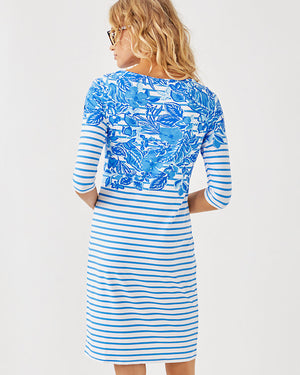 Lilly x Saint James Propriano Dress - Azure Soleil Allover Engineered