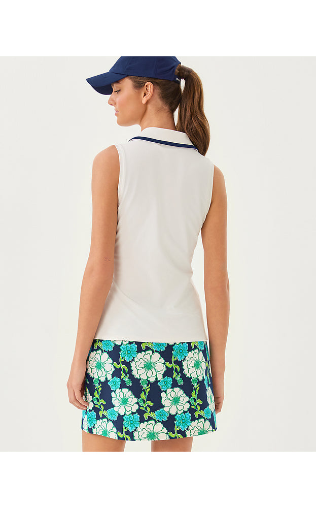 UPF 50+ Luxletic Frida Half Zip Sleeveless Polo - Coconut