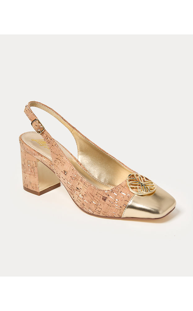 Mari Cork Slingback Pump - Natural