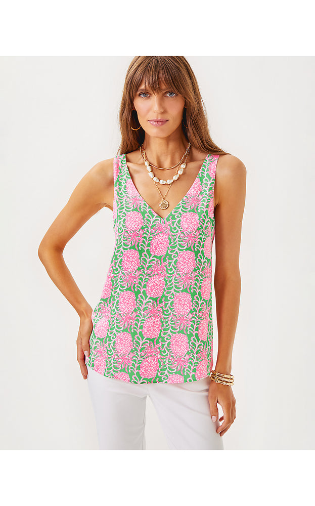 Florin Straight Hem Top - Fauna Green - Party Like A Pineapple