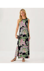 Darlene Stretch Maxi Shift Dress - Onyx Oversized PB Anniversary Toile